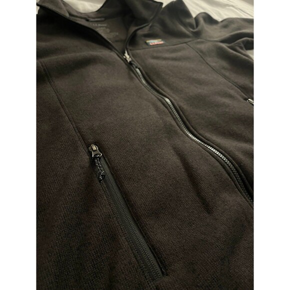 LL Bean Men's L REGULAR Fit Gray Full Zip Sweater Fleece Jacket Coat - Picture 3 of 12